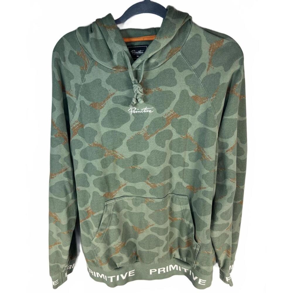 Primitive Olive Green Earth Tone Giraffe Camo Hoodie - Skater Gorpcore Mens M